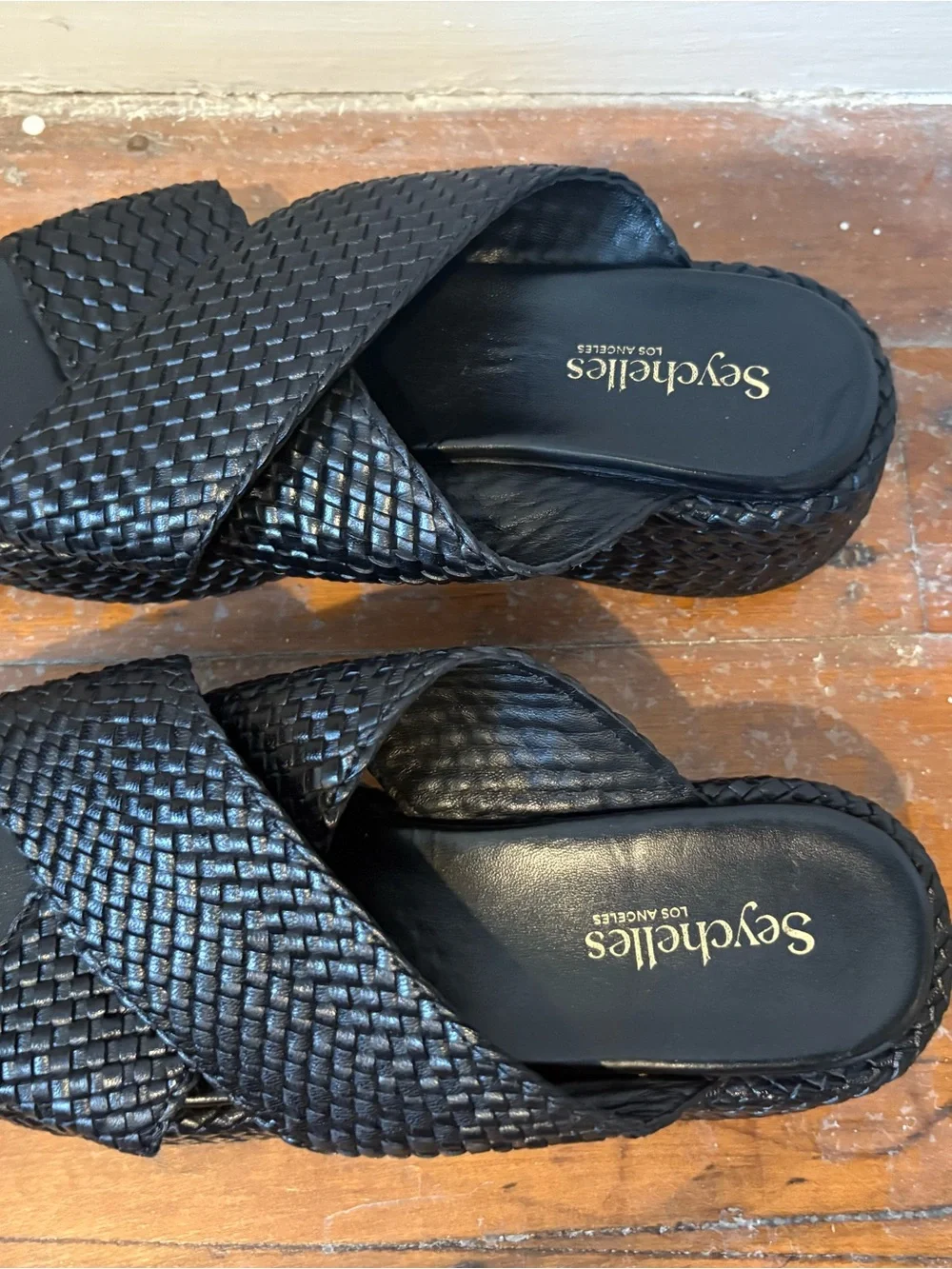 Seychelles Black Woven Slide Sandals - Picture 2 of 6